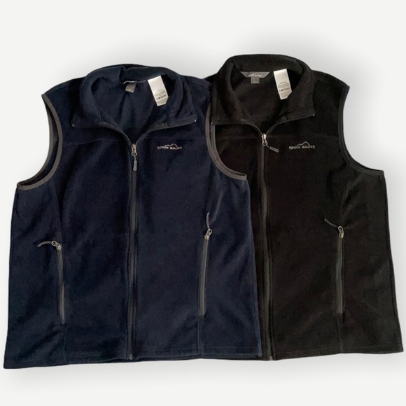 Eddie Bauer Two Fleece Vests Mens L